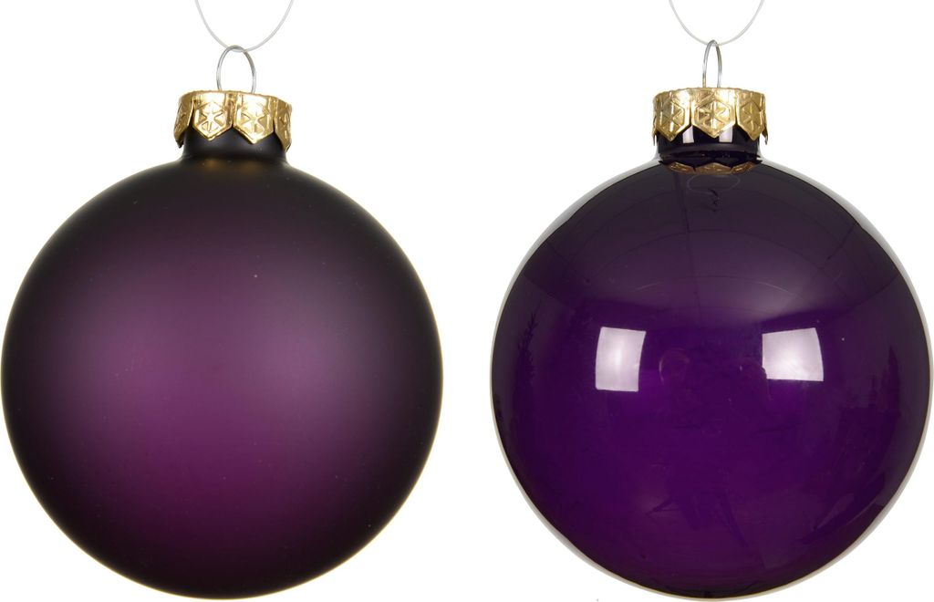 Weihnachtskugeln Glas 8cm 4 Stück - Feige transparent