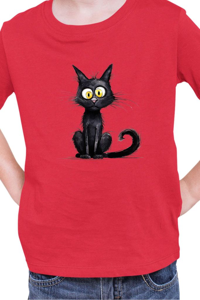 Kinder T-Shirt Funny Cats Breeds Bombay Cat 014, 12-13 Jahr - 152 / Rot