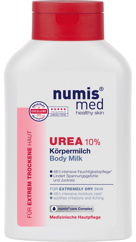 numis med Körpermilch mit 10% Urea - Hautberuhigende Bodylotion für trockene, zu Juckreiz neigende Haut 1x 300 ml
