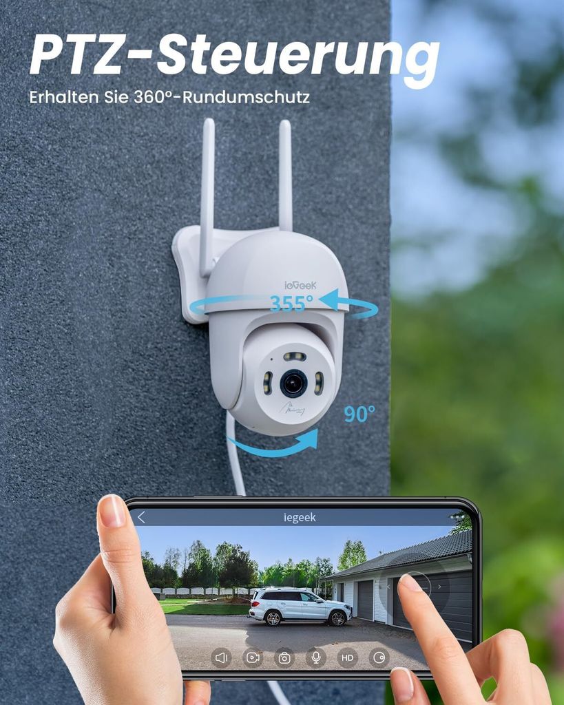 3MP Überwachungskamera Aussen Solar WLAN Set Im Solar