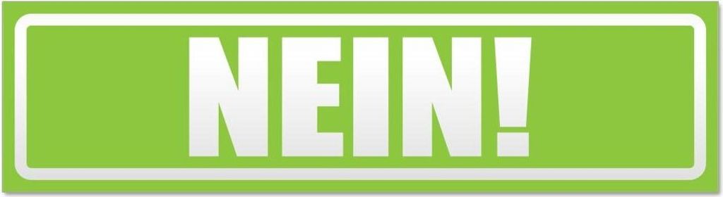 Kiwistar - Autoaufkleber - Lindgrün - 20 x 5,3 cm - Nein! Invertiert - Hinweis Aufkleber Sticker für Auto, Kfz, Fahrrad, PKW, LKW