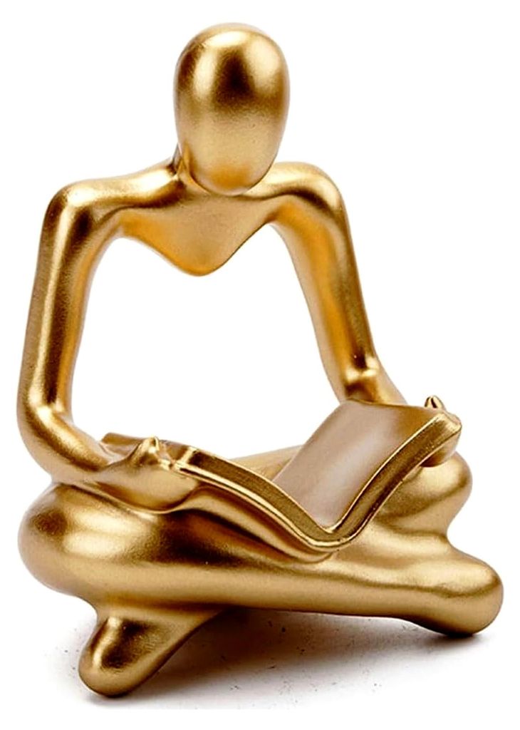Skulptur einer lesenden Frau, Dekoration für Regale, Figuren für Bücherliebhaber, moderne abstrakte Kunst für Wohnräume, Kantenhocker Figuren,...