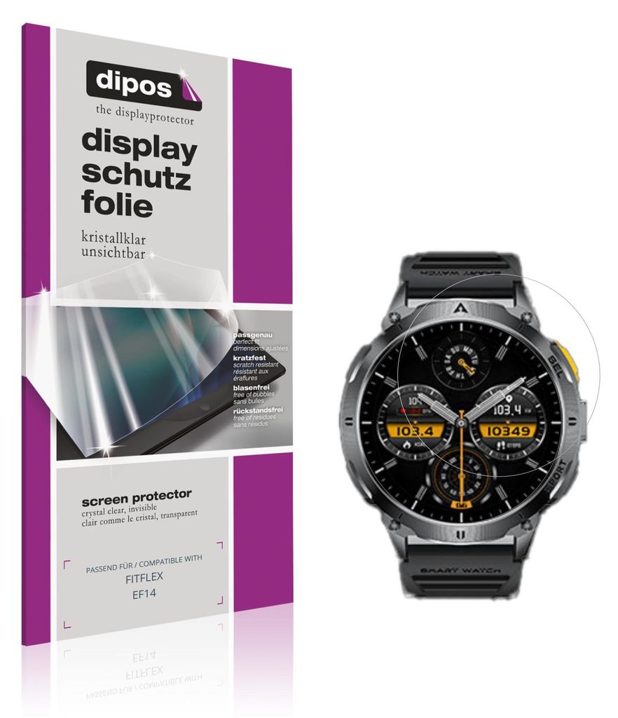 6x Schutzfolie für FITFLEX EF14 klar Displayschutzfolie Folie Display Schutz dipos