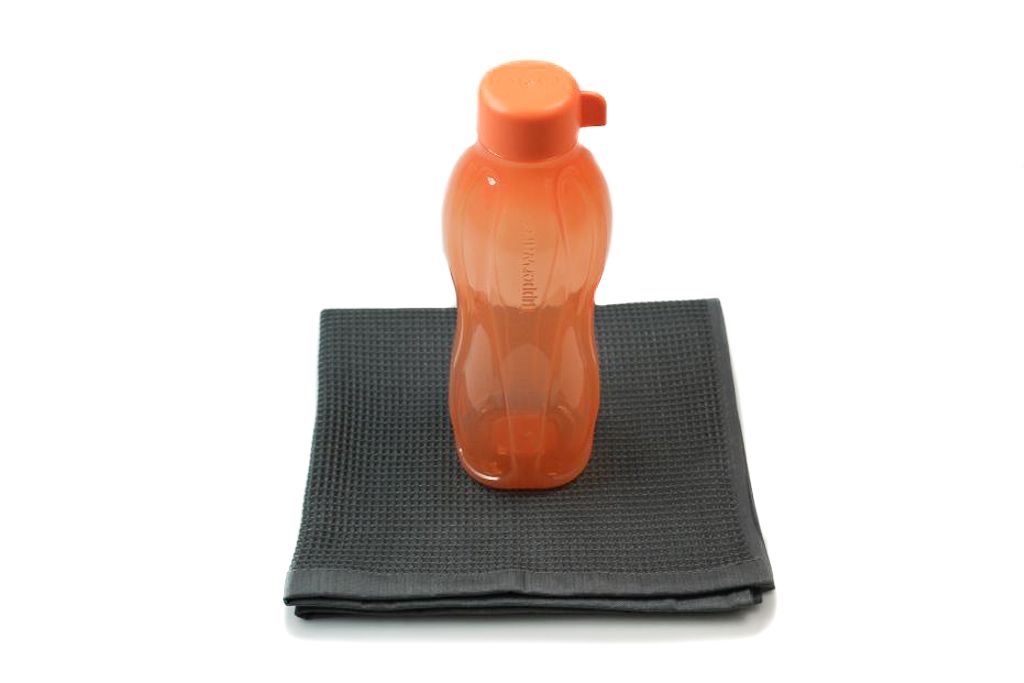 Tupperware To Go Eco Flasche 500 Ml – Quadratische Design-Trinkflasche In Lachs, Spülmaschinenfest