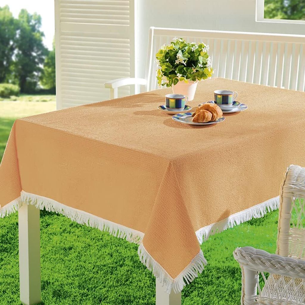 EMHELLE Gartentischdecke Garten Balkon Terrasse 130 x 160 cm, Beige