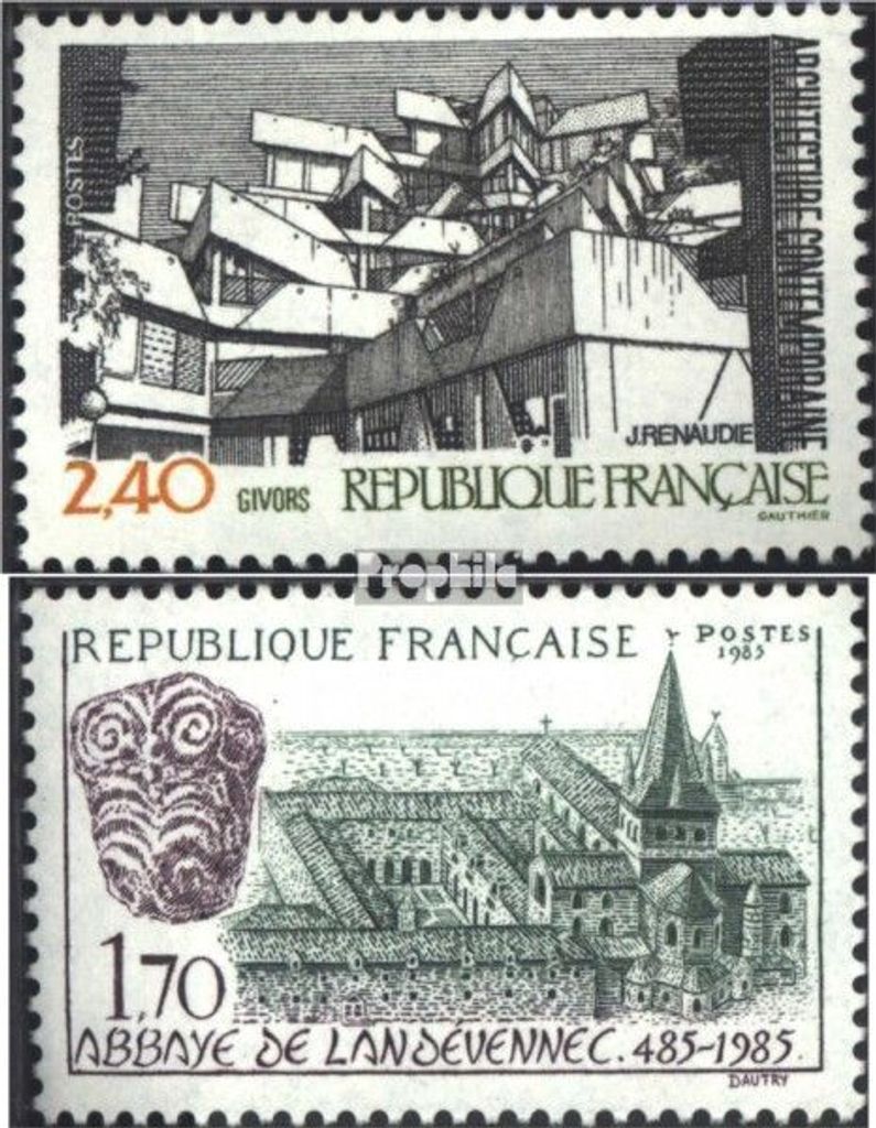 Briefmarken Frankreich 1985 Mi 2495,2496 (kompl.Ausg.) postfrisch Architektur