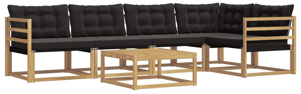vidaXL Outdoor-Sofagarnitur 6 pcs Weiß und Schwarz 79 x 79 x 37 cm
