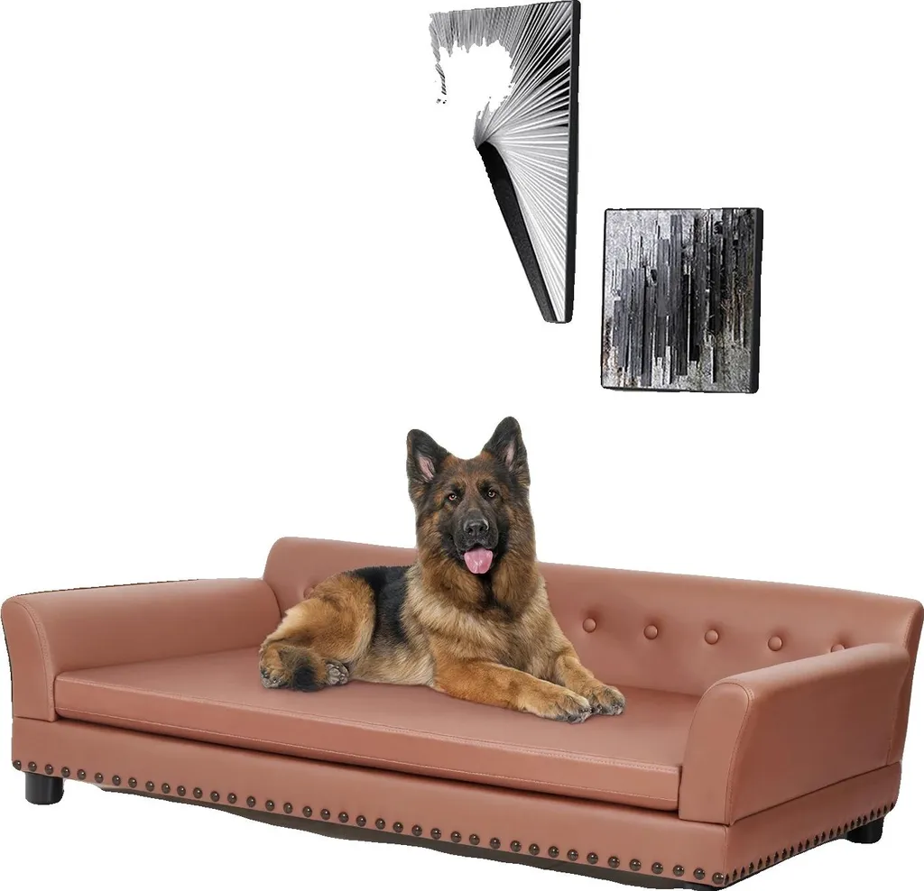 Lit Canapé pour Animaux Imperméable Chocolat XL avec Coussin Amovible