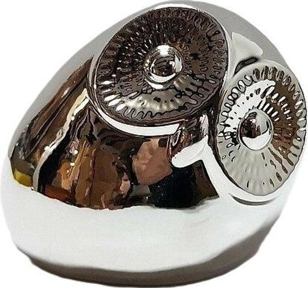 Ceramiczna sowa srebrna dekoracja 11 cm