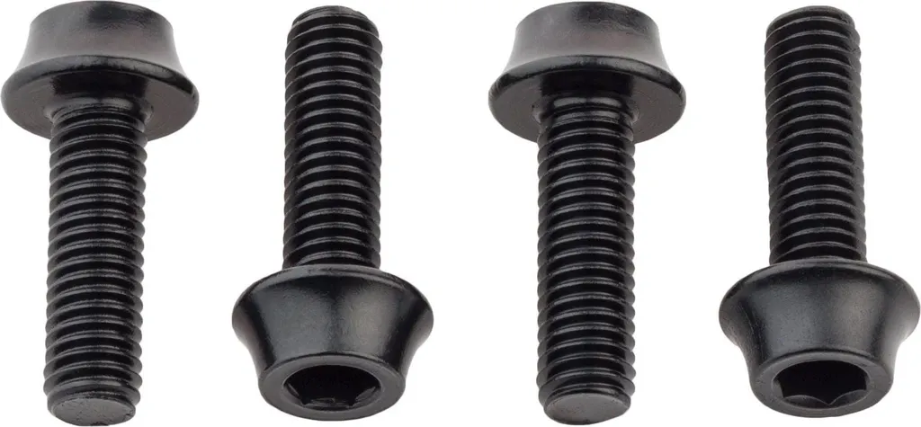 Vis M5x15 mm dent de loup noire ultra résistante pour paniers - 4 pces