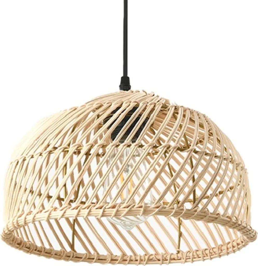Lustre en rotin tressé style bohème naturel pour salon et chambre