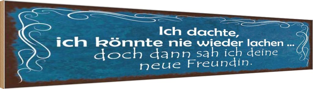vianmo Holzschild 10x46 cm Freundin ich kann wieder lachen