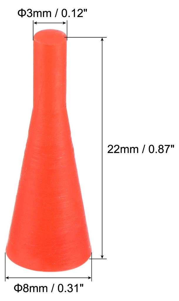 30 Stš¹ck Gummistopfen Konisch Vollgummistopfen Stopfen fš¹r Pulverbeschichtung Lackierung Eloxierung Sandstrahlen 3mm bis 8mm rot