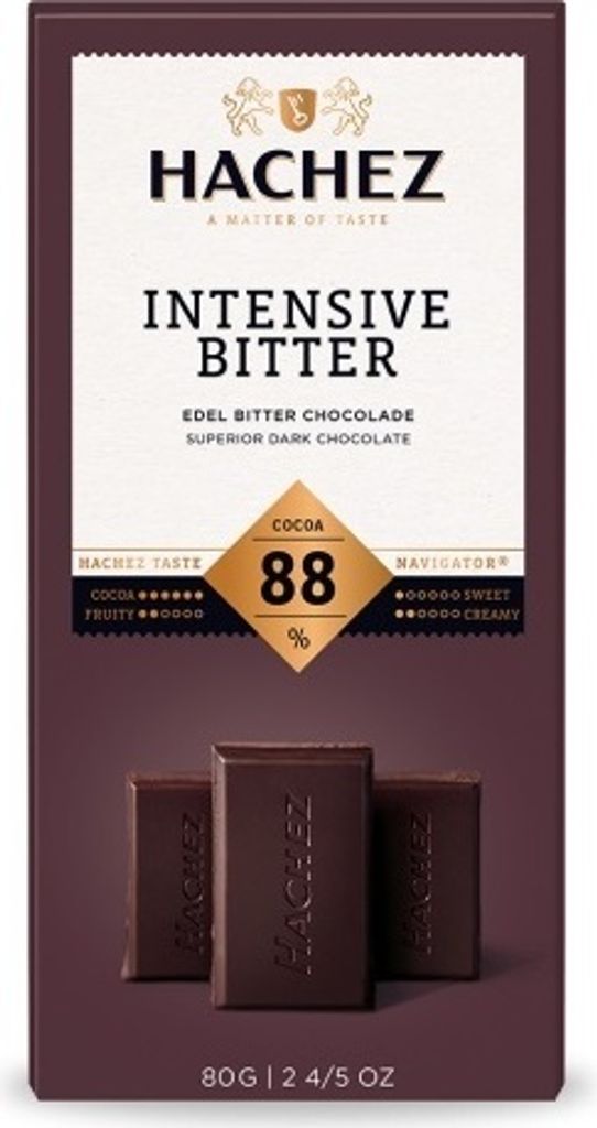 Hachez Schokolade Intensive Bitter mit 88% Kakao Füllung 80g