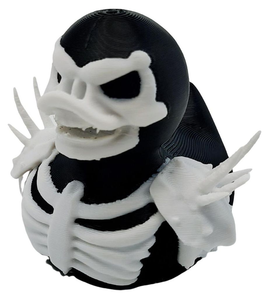 Halloween-Entenfigur, 3D-gedruckte Spinnenentenstatue, Horror-Skelett-Geisterente für Hausbar, Kaminsims, Spukhausdekoration B