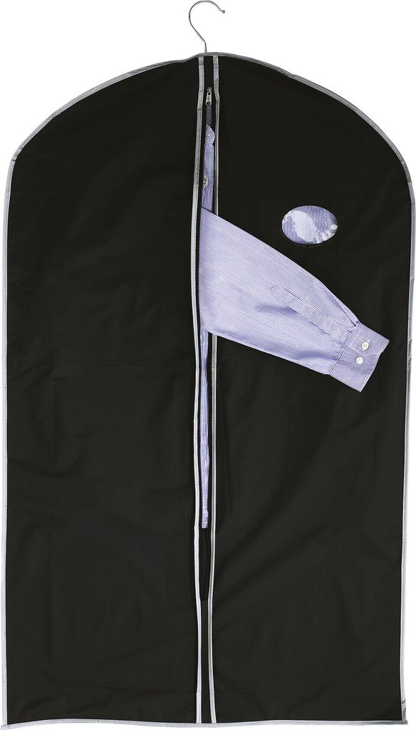 13 x Kleider Sack für Anzüge – 100x60cm – Schwarz – Sichtfenster und Reißverschluss – Anzugtasche & Kleiderschutzhülle