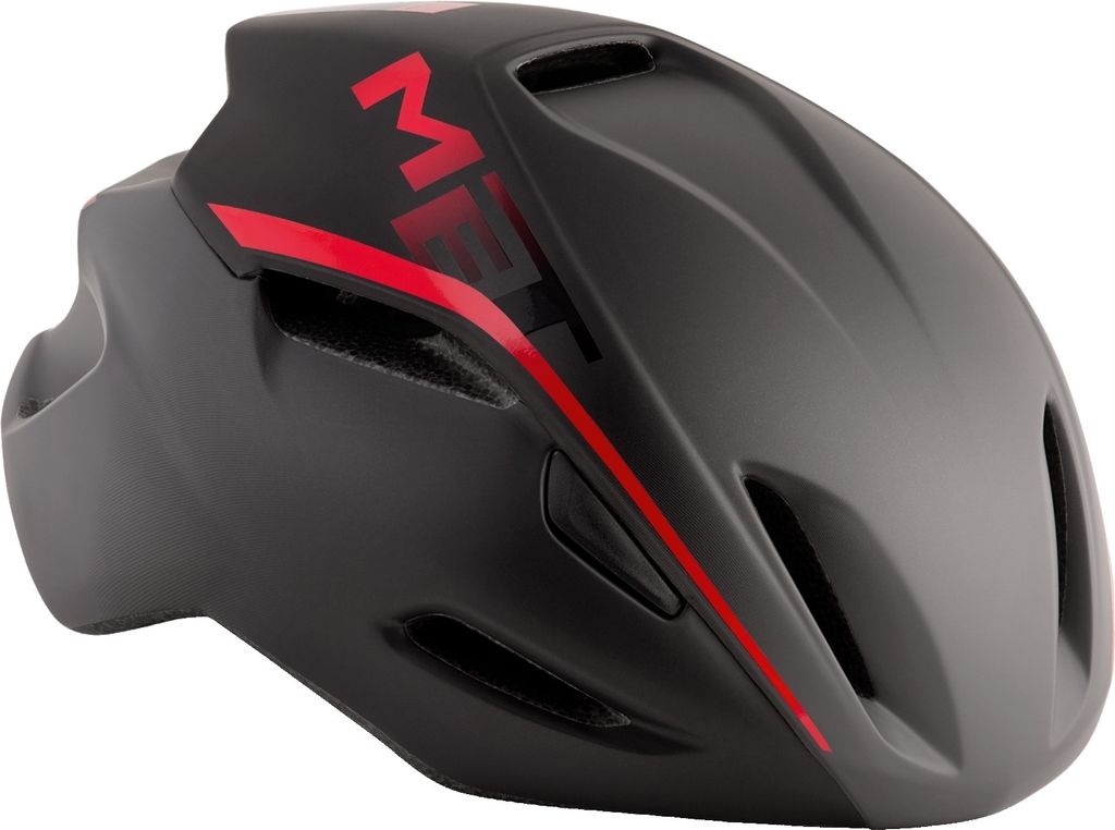 MET Fahrradhelm Manta , Schwarz Rot Schattiert, S Produktbild 