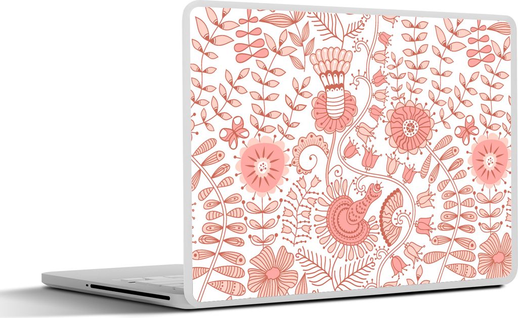 MuchoWow Laptop Aufkleber Sticker Cover Blumen - Muster - Pastell 30x22 cm - Laptop-Sticker