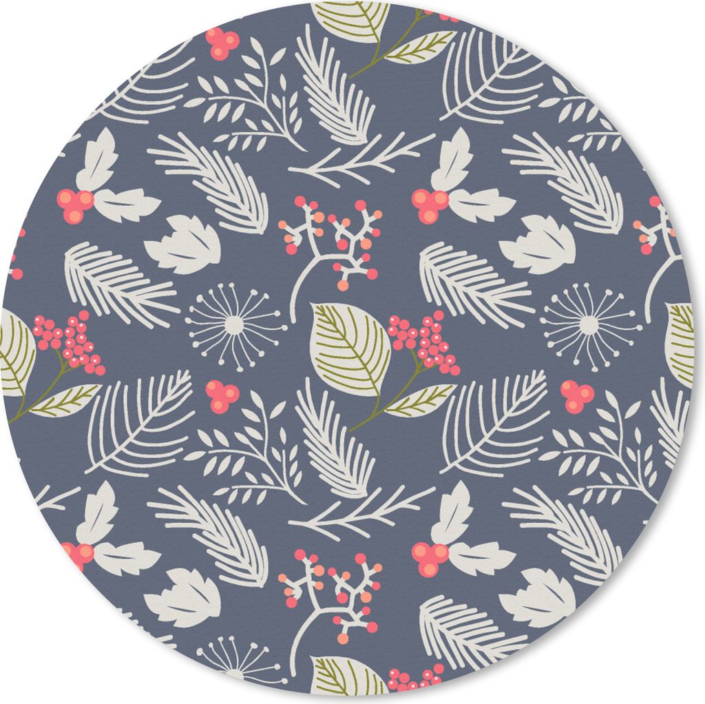 MuchoWow Mauspad Mousepad Pflanzen - Beere - Winter - Muster 30x30 cm - Mousepads - Maus Mat - Pad - Mausunterlage - Tischunterlage - Schreibtisc...