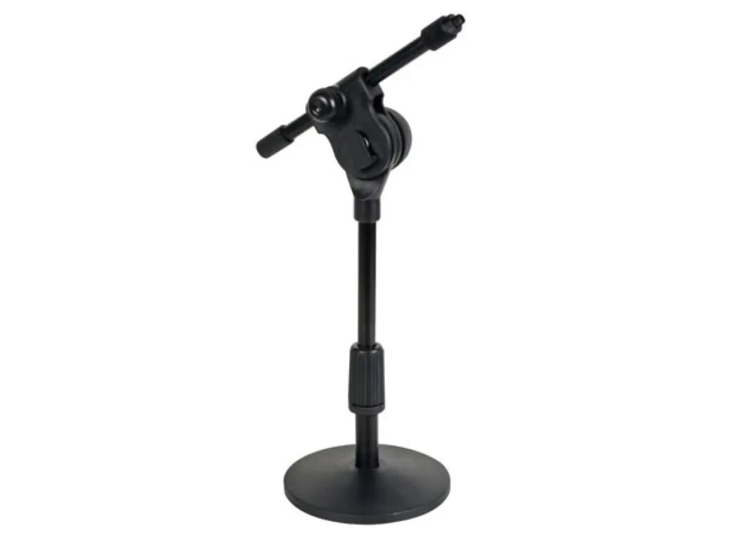 Base Microfonica da Tavolo Studio - Supporto Asta in Metallo Nero