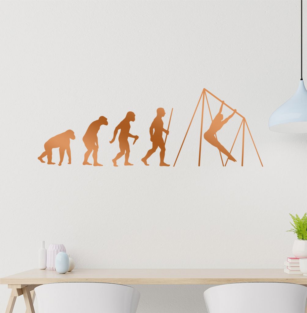 Reck Turnen Evolution Wandtattoo Wandaufkleber Wall Sticker - Dekoration, Küche, Wohnzimmer, Schlafzimmer, Badezimmer