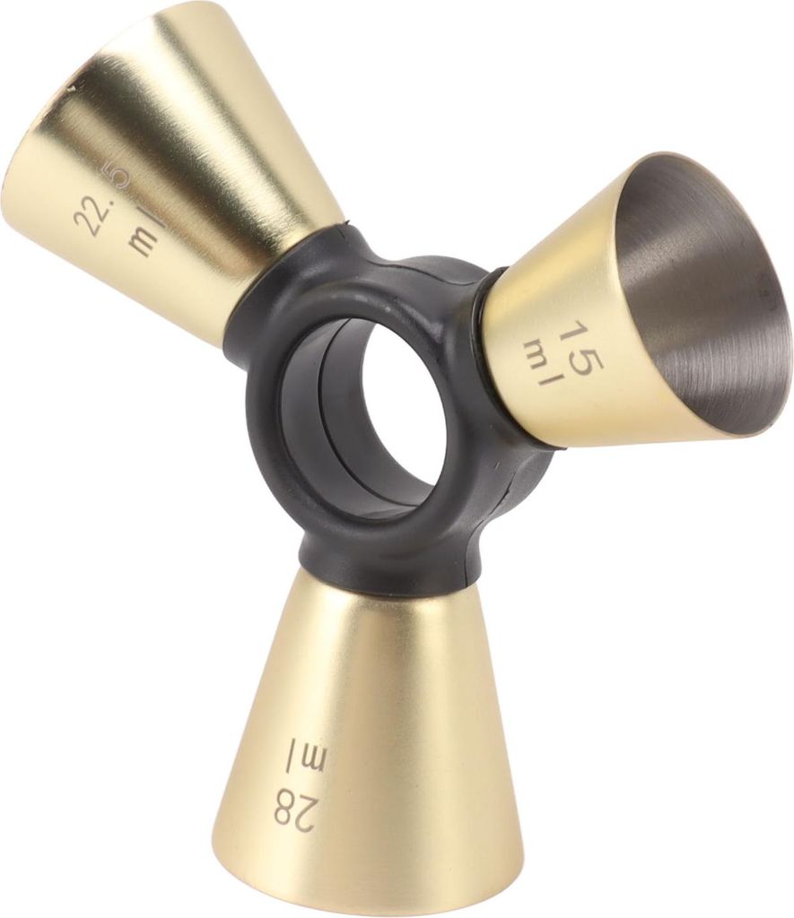 3 Ende Bar Messbecher 304 Edelstahl Ergonomische Wein Messgerät für Wein Mixing Tools Vergoldet