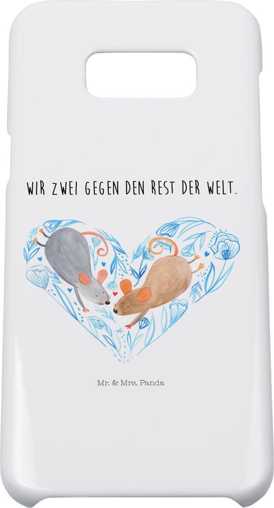 Mr. & Mrs. Panda Samsung Galaxy S8 plus Handyhülle Mäuse Herz - Weiß - Geschenk, Liebe, Cover, Verheiratet, Handy, Love, Hülle, für Immer, Cas...