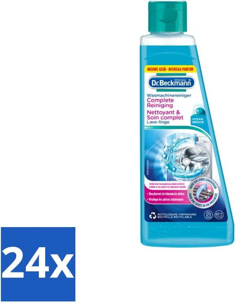 Anti-Odeur Nettoyant Lave-linge Dr. Beckmann Ocean Breeze 24 x 250ml