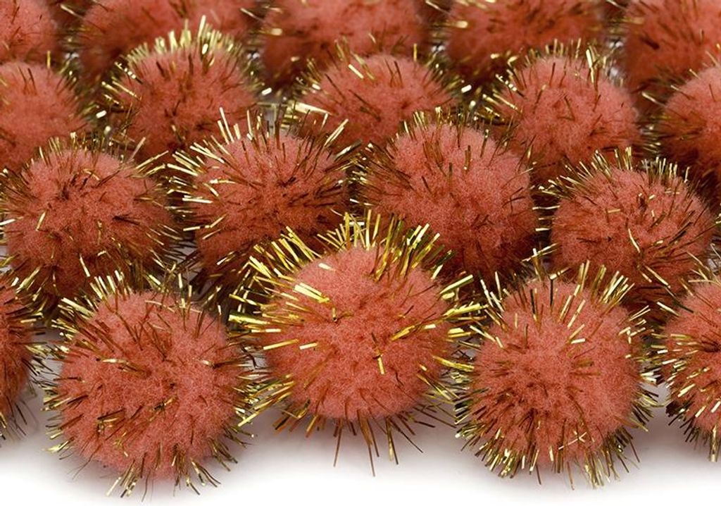 Plüsch-Glanzpompons, orange, 1er-Pack