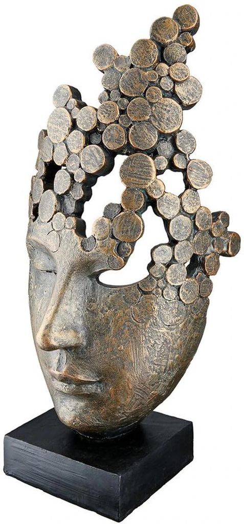 Bronzen Vrouwelijk Gezichtsbeeld 31,5 cm als Dekoration für das Interieur