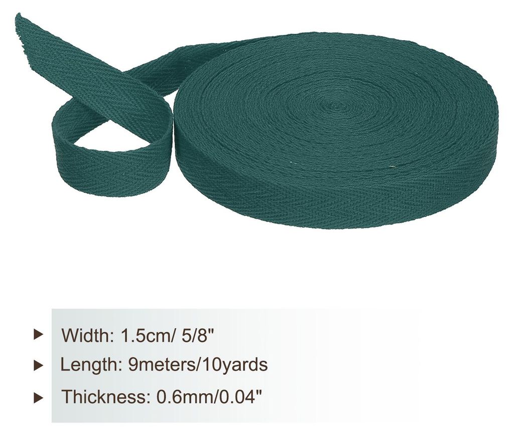 Baumwollband Baumwolle Gurtband 15mm x 9m, Schr?gband Baumwoll Nahtband K?perband Saumband Einfassband Stoffband Webband zum N?hen fš¹r DIY Baste...
