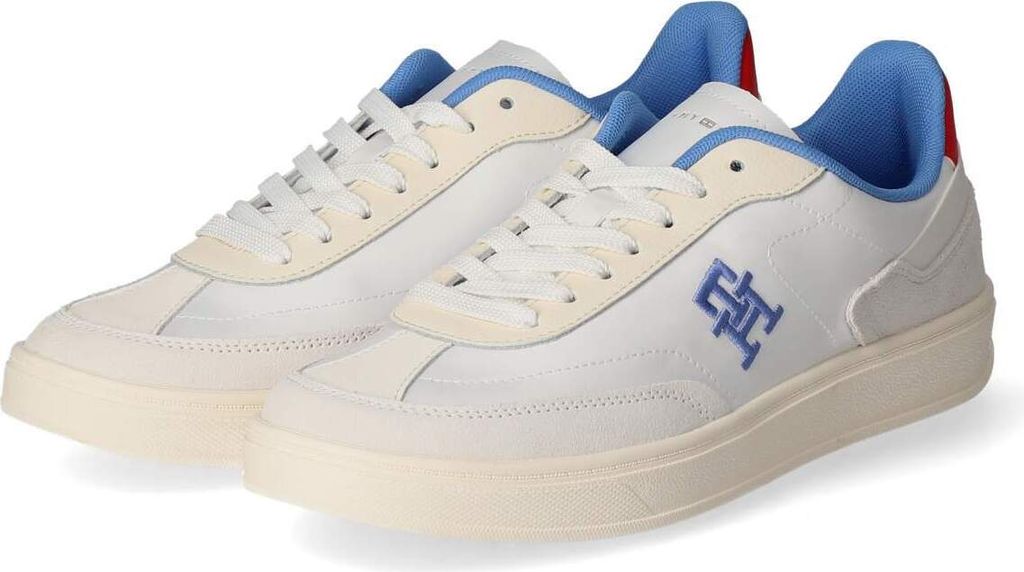 Tommy Hilfiger Damen Low Sneaker Weiß Leder-Textil-Mix Größe: 42