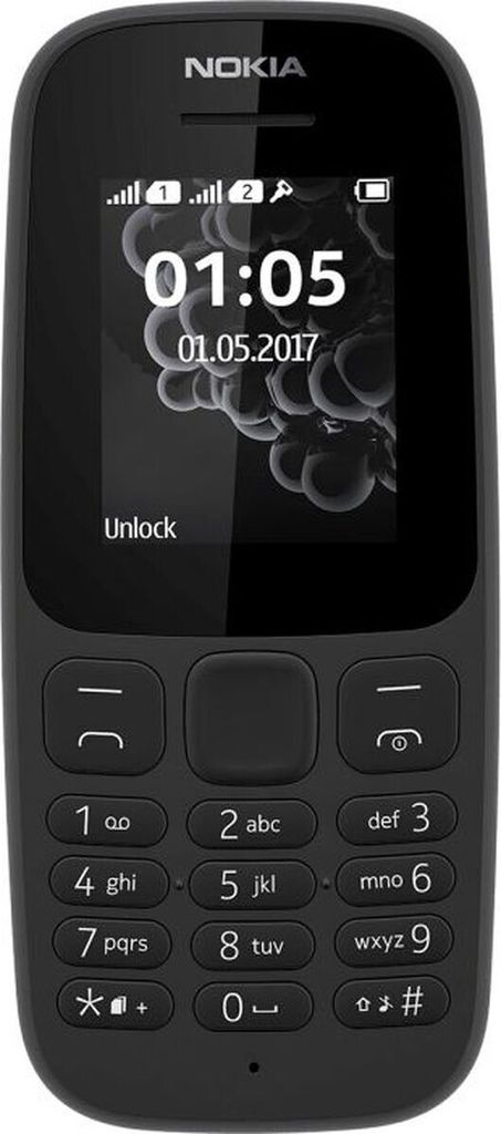 NOKIA Mobiltelefon 105 Single Sim schwarz Produktbild 