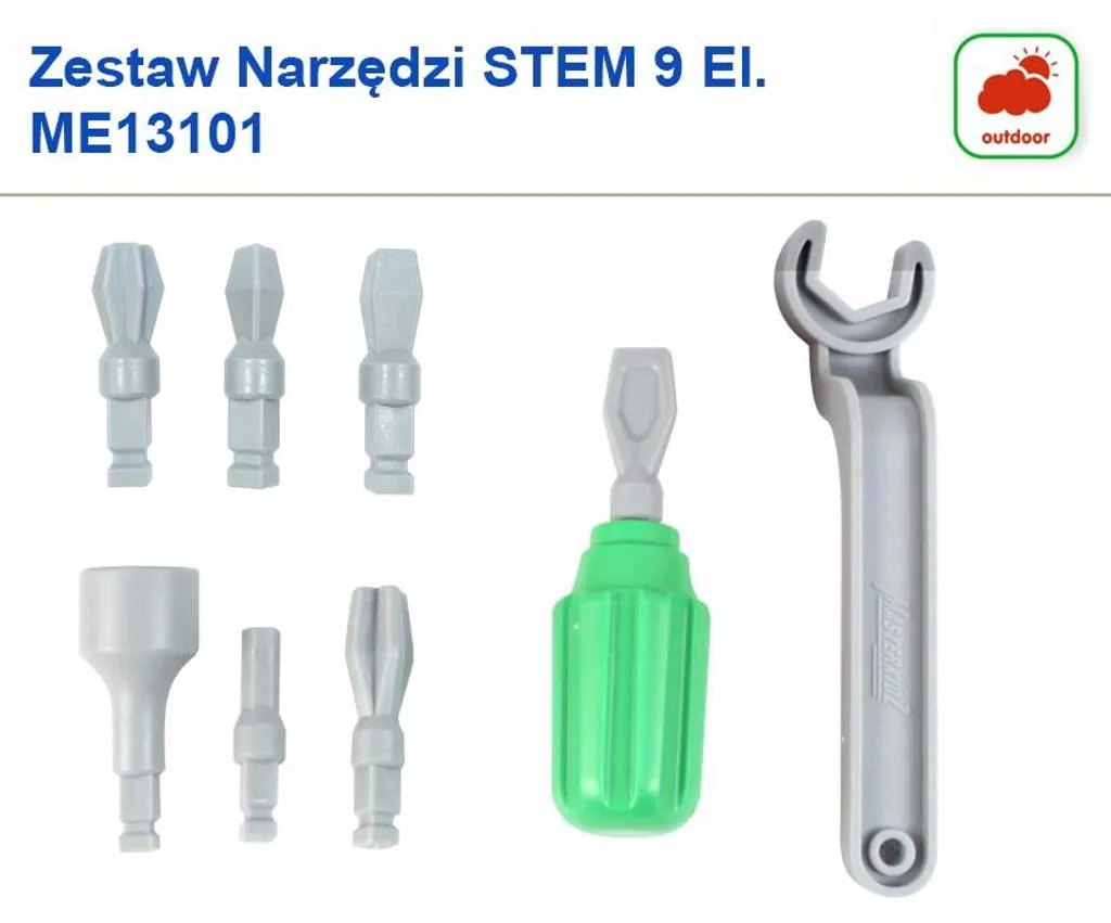 Outils à main robustes 6 pièces Masterkidz pour éducation STEM Board