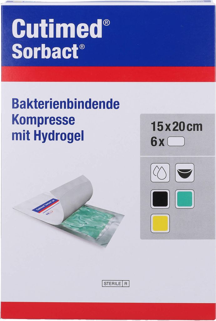 Cutimed Sorbact Gel Kompressen 15x20 cm 6 St Produktbild 