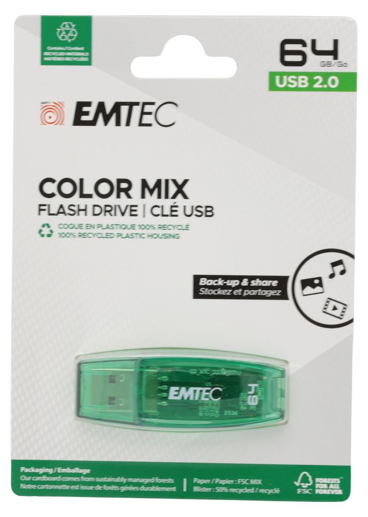 EMTEC Color Mix C410 - USB-Flash-Laufwerk - 64 GB Produktbild 