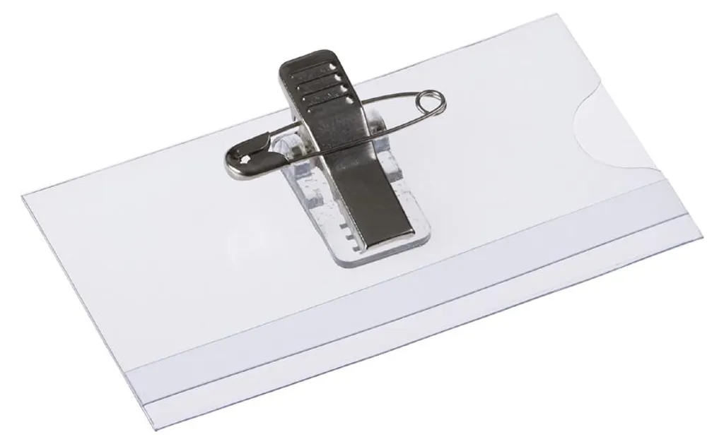 Porte-badge rigide 60 x 90 mm EUROPEL avec pince crocodile et épingle