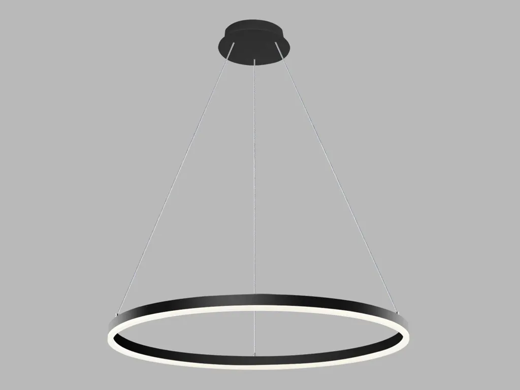 Lustre LED Noir IRC90 Dimmable 2CCT Ø800mm Suspension Réglable