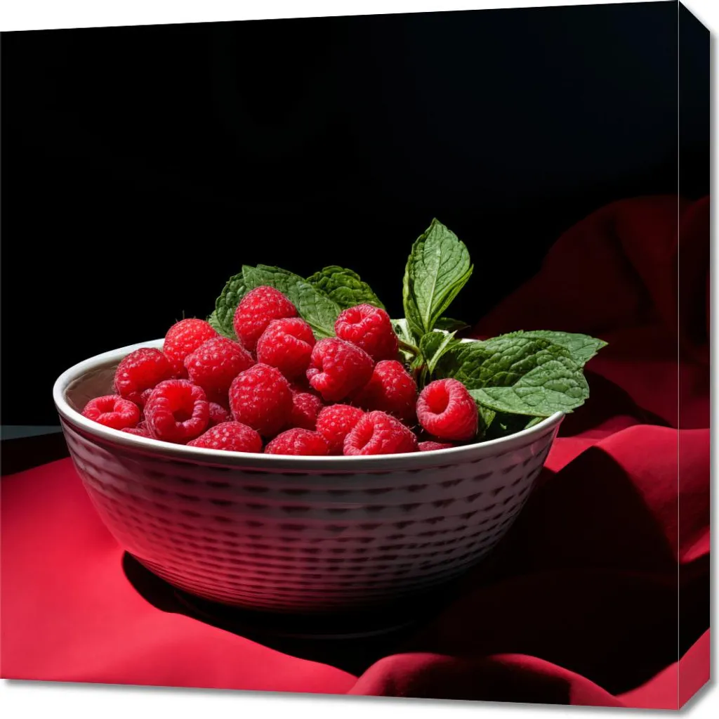 Quadro su Tela Lamponi 60x60 cm - Arte Contemporanea per Cucina