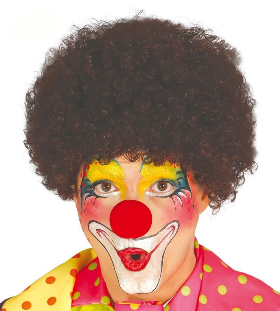 Braune Clown-Lockenperücke für Erwachsene Produktbild 