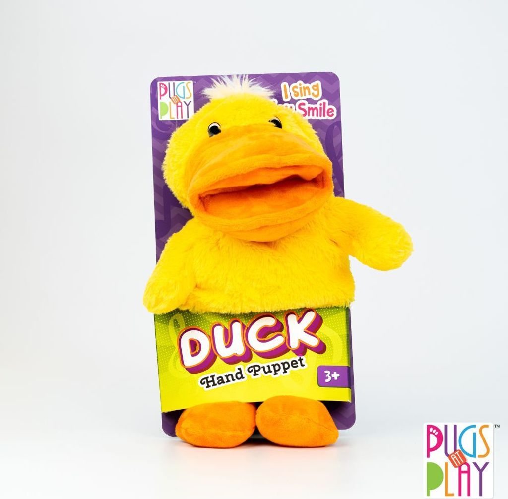 Plüsch-Handpuppe Ente mit Gesangsfunktion, 32 x 17 cm, für Produktbild 