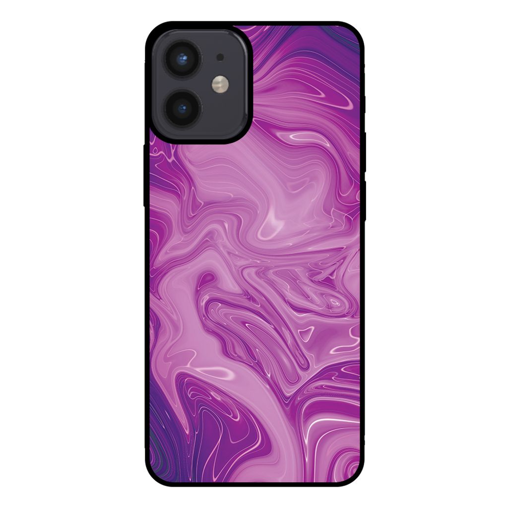 Smartphonica Handyhülle für iPhone 12 Mini mit Marmordruck - TPU-Hülle mit Marmor-Design - Lila