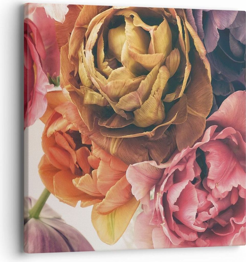 Bild auf Leinwand - Leinwandbild - Einteilig - Blumenstrauß Blumen Braut - 40x40cm - Wand Bild - Wanddeko - Wandbilder - Leinwanddruck - Bilder - ...