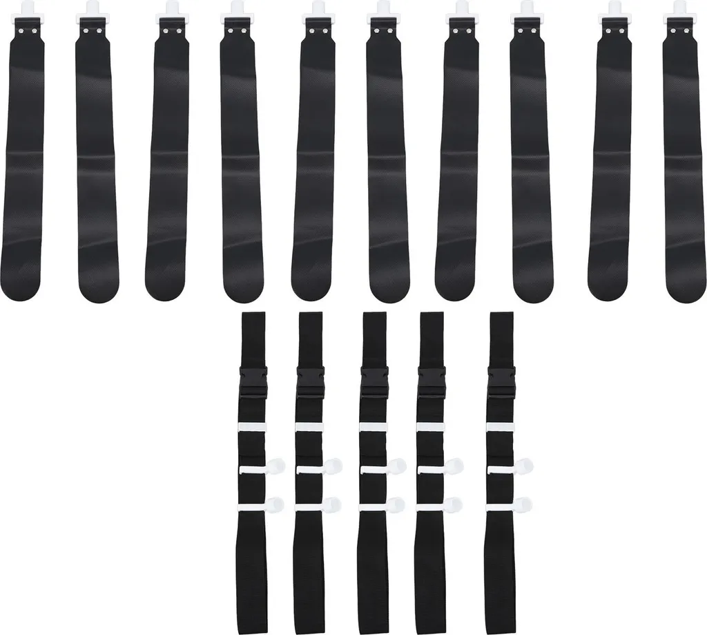 Set 5 Ceintures Flag Football Noir en PP - Réglage Facile pour Ados/Adultes