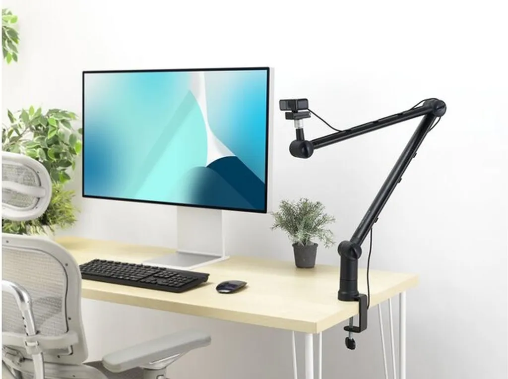 Support Vidéoconférence A1020 pour Micro et Webcam - Pivot 360° Acier
