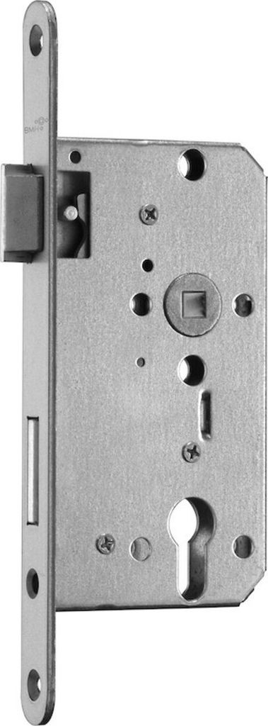 BMH Zimmertüren-Einsteckschloss- 50,PZW72/8,D55,F20, Stahl silber lackiert, DIN links