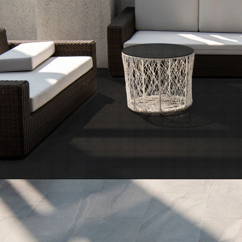 Tapis d'extérieur Padoue 90x400 cm : grand tapis de passage terrasse