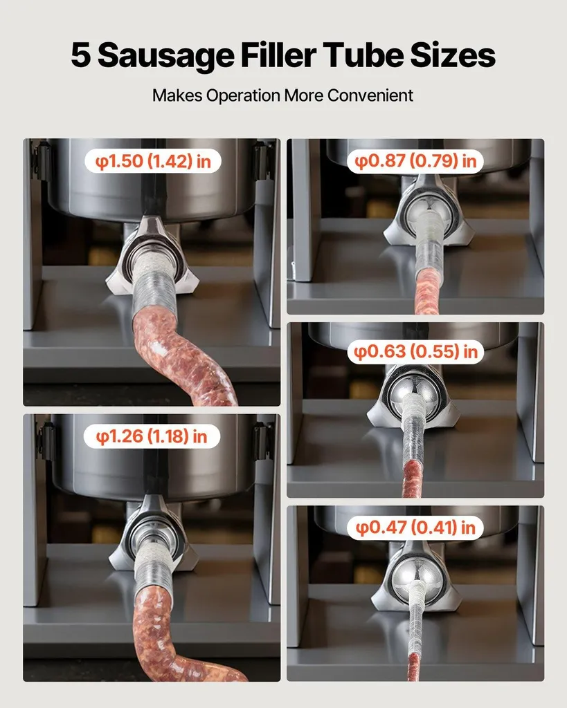Machine à saucisses verticale de 5 litres en acier inox à deux vitesses - 5