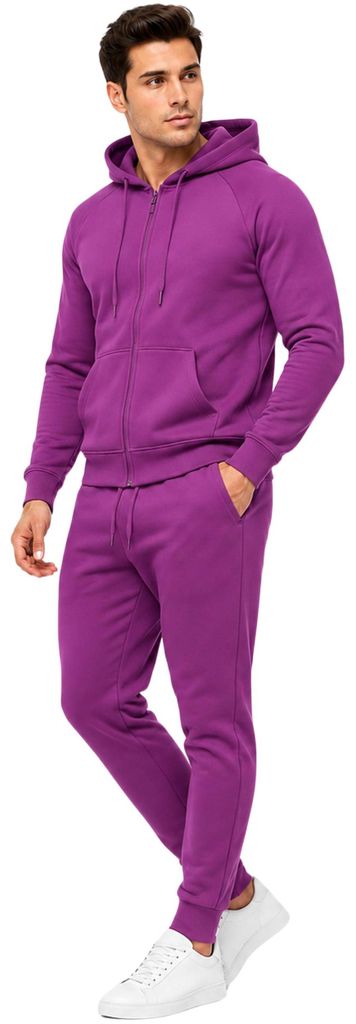 Herren Jogginganzug einfarbig 100% BW 586 Lila 3XL Produktbild 