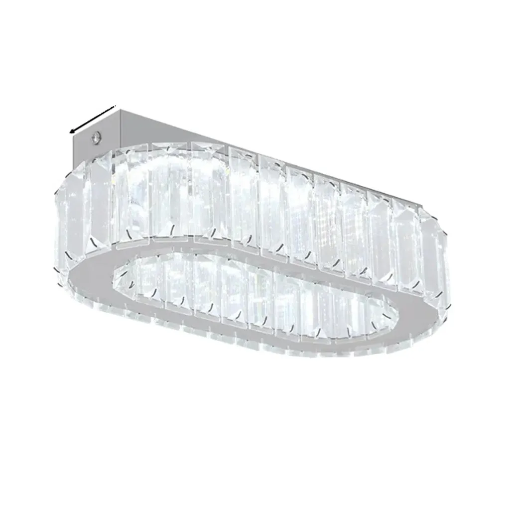 Plafonnier LED en cristal de luxe pour salon et chambre - Design 25cm